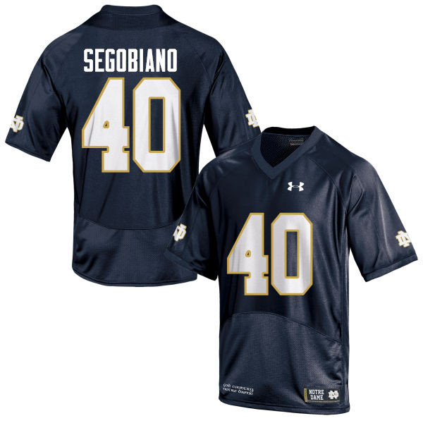 Men #40 Brett Segobiano Notre Dame Fighting Irish College Football Jerseys-Navy Blue